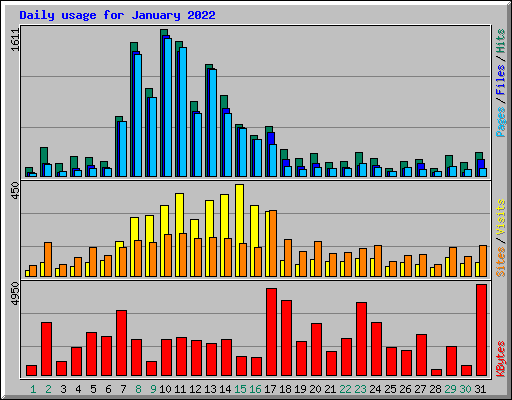 Daily usage for January 2022