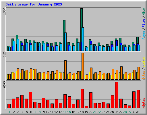 Daily usage for January 2023