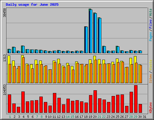 Daily usage for June 2025