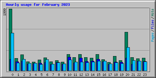 Hourly usage for February 2023