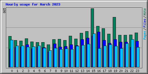 Hourly usage for March 2023