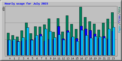 Hourly usage for July 2023