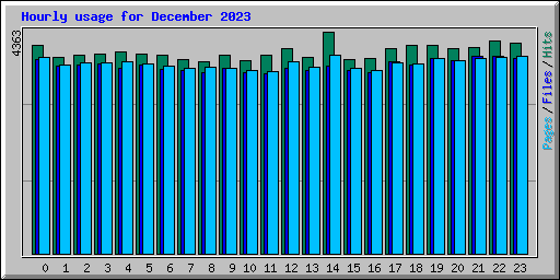 Hourly usage for December 2023